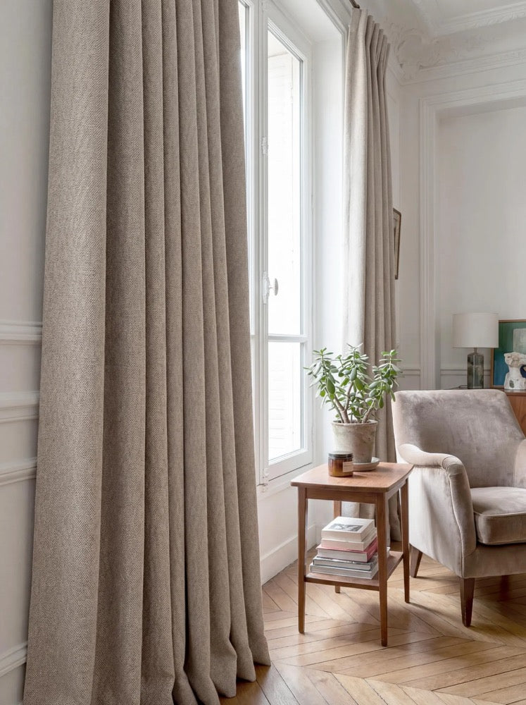 Custom Blackout Curtains, French Pleated, Thermal Farmhouse Drapery, Boho Style