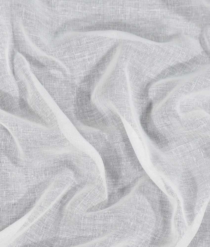 Linen Look Double Pinch Pleated Natural Cotton Sheer Curtains for Bedroom Living room, Custom Size Extra Long Drapery, Cafe Curtain Sheer