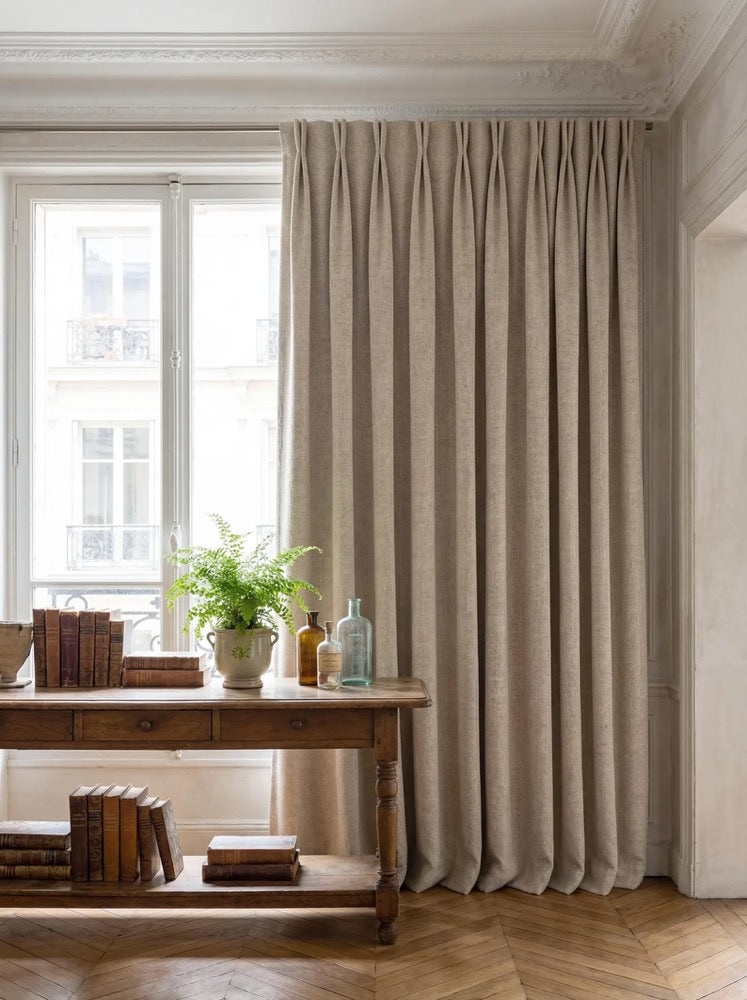 Custom Blackout Curtains, French Pleated, Thermal Farmhouse Drapery, Boho Style